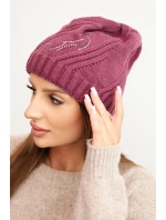 Dámska zimná čiapka s vlnou voľného strihu K442 fialová Dámska zimná čiapka s vlnou voľného strihu K442 fialová