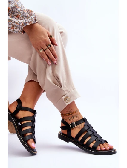 Kožené Sandály S Černe model 21617384 - Boto