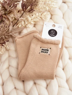 Damskie Grube Skarpety Beżowe