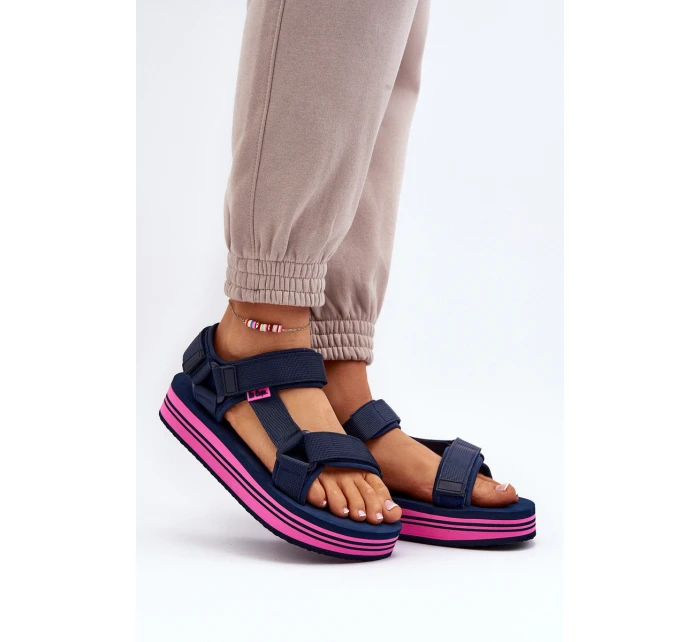 Damskie Sandały Na Platformie Lee Cooper LCW-24-05-2754L Granatowe