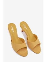 Žabky z semiše na podpatku Žluté model 22103096 - Boto