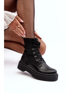 Dámské pracovní kotníkové boty se šněrováním černá Dedinva