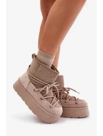 Snežnice s viazaním na platforme béžové Mavora Snežnice s viazaním na platforme béžové Mavora