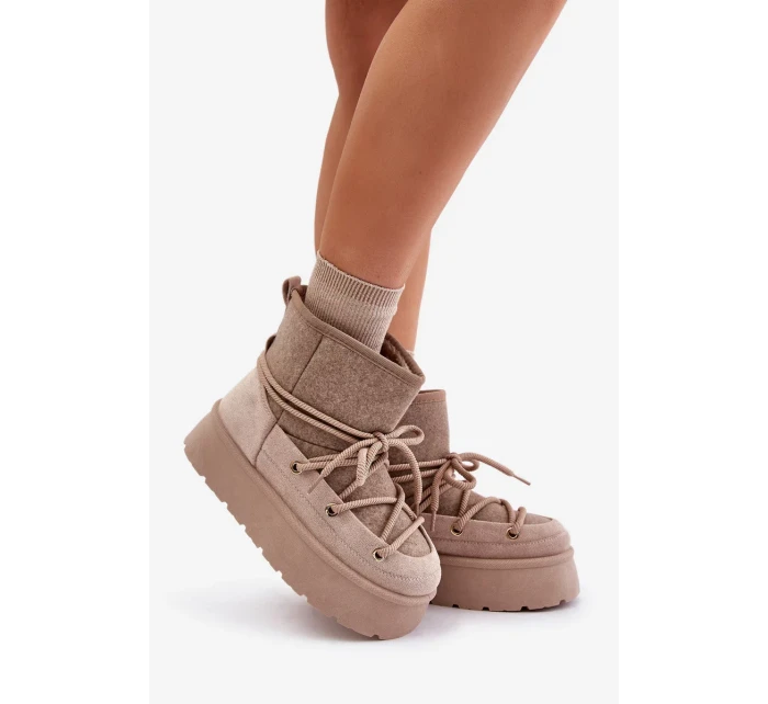 Snežnice s viazaním na platforme béžové Mavora Snežnice s viazaním na platforme béžové Mavora