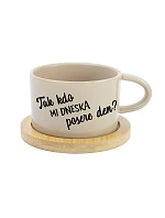 TAK KTO MI DENNEŠNE ZACHRÁNIŠ DEŇ? - krémový pohár na makrónky 200 ml
