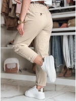 Dámské kalhoty chinos s páskem light beige Dstreet model 21986508 - FashionStreet
