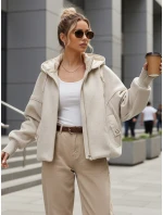 Dámska prechodná bunda s odnímateľnou kapucňou béžová FashionStreet TY5639