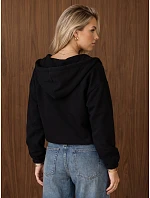 Dámska mikina s kapucňou, na zips, zateplená, čierna, FashionStreet BY1581 Dámska mikina s kapucňou, na zips, zateplená, čierna, FashionStreet BY1581
