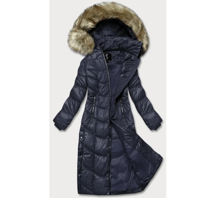 DŁUGA KURTKA DAMSKA GRANATOWA model 21245560 - Glakate