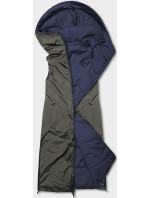 Tmavo modro-khaki dlhá dámska obojstranná vesta (B8137-3)