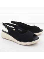 Dámske textilné sandále na platforme čierne Vinceza 97303