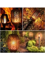 SOLÁRNA BATERKA TANCUJÚCE PLAMENE 12X12X78CM 36 LED XXXL