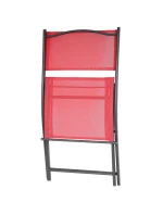 BALKÓNOVÝ NÁBYTOK SADA OKRÚHLY STÔL A 2 SKLADACIE STOLIČKY ČERVENÁ