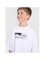 Chlapčenské tričko oversize s potlačou 4F 4FJRAW25TTSHM3065-10S Chlapčenské tričko oversize s potlačou 4F 4FJRAW25TTSHM3065-10S