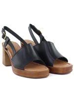 Dámske čierne sandále na podpätku Potocki 54324 Dámske čierne sandále na podpätku Potocki 54324