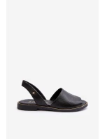 Skórzane Wsuwane Sandały Czarne Lemar Alivia
