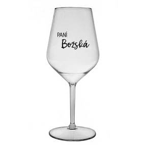 PANÍ BOŽSKÁ - čirá nerozbitná sklenice na víno 470 ml
