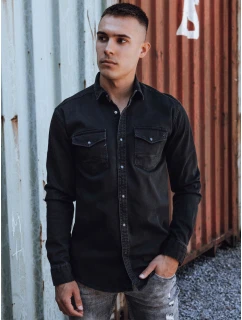 Pánská džínová košile černá Dstreet model 21978423 - FashionStreet