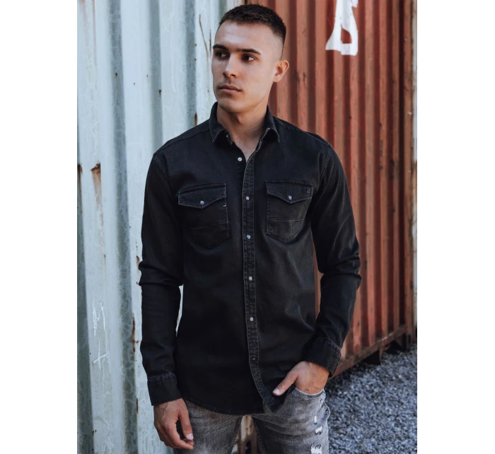 Pánská džínová košile černá Dstreet model 21978423 - FashionStreet