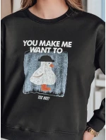 Dámská oversize mikina s potiskem černá Dstreet model 21988097 - FashionStreet