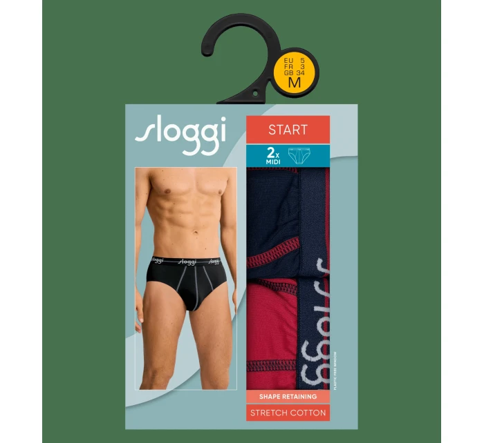 Pánske nohavičky Start Midi C2P box - MODRÁ - DARK COMBINATION - modrá kombinácia M008 - SLOGGI