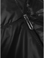 Černá péřová vesta s odepínací kapucí (B8247-1)