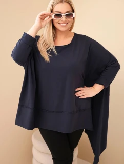 Dámská tunika Plus Size z bavlny s asymetrickým spodním lemem model 21808709 - K-Fashion