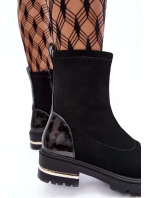 Kůže Klasické Botky Na Plochém Podpatku Černé model 21633814 - Boto Kůže Klasické Botky Na Plochém Podpatku Černé model 21633814 - Boto