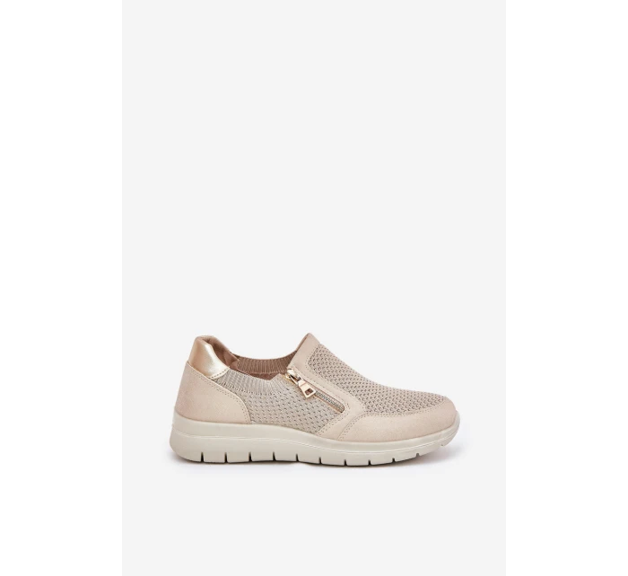 Półbuty Damskie Na Platformie Z Zamkiem Złote Leanae Półbuty Damskie Na Platformie Z Zamkiem Złote Leanae