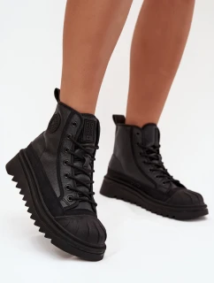 Wysokie Trampki Damskie Ocieplane Big Star OO274A355 Czarne