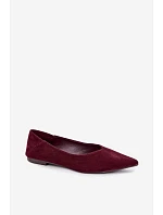 Baleríny s špičatými a imitace semiše Bordové model 22322551 - Boto Baleríny s špičatými a imitace semiše Bordové model 22322551 - Boto