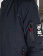 Pánska prechodná bunda bomber modrá FashionStreet TX5015 Pánska prechodná bunda bomber modrá FashionStreet TX5015