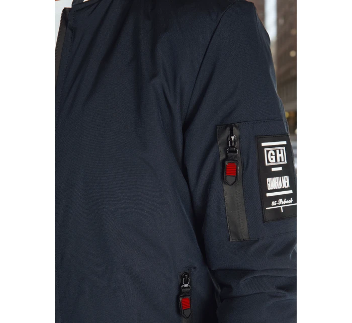 Pánska prechodná bunda bomber modrá FashionStreet TX5015 Pánska prechodná bunda bomber modrá FashionStreet TX5015