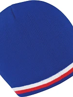 Result Headwear R 368X Pletená čiapka s kontrastnými pruhmi 28.368X modrá/biela-červená