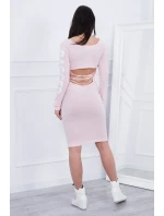 Handrové šaty púdrovo ružové