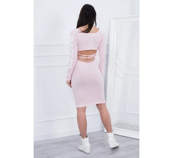 Handrové šaty púdrovo ružové