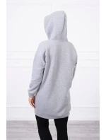 Mikina s kapucňou a nášivkami sivá