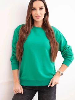 Dámska základná bavlnená mikina s okrúhlym výstrihom svetlozelená