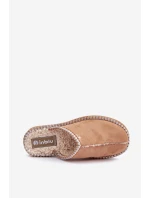 Obuwie Domowe Kapcie Z Haftem Damskie Inblu EY000028 Camel