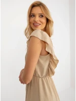 Sukienka DHJ SK model 18605439 ciemny bezowy - FPrice Sukienka DHJ SK model 18605439 ciemny bezowy - FPrice