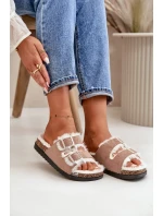 Dámske papuče s prackami a kožou Ezilena Dámske papuče s prackami a kožou Ezilena