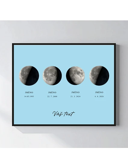 Personalizovaný magický fotob obraz v ráme – 40 x 50 – fázy mesiaca v rodine Personalizovaný magický fotob obraz v ráme – 40 x 50 – fázy mesiaca v rodine
