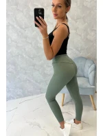 Rebrované legíny tmavá mäta