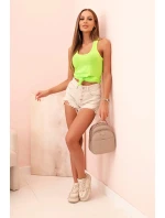 Dámská tílko z bavlny s kulatým výstřihem zelený neon Dámská tílko z bavlny s kulatým výstřihem zelený neon