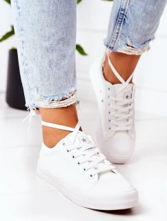 Dámské Kožené Tenisky Bílé Mega