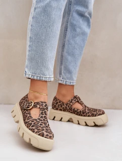 Semišové Polobotky S Přezkou V  Hnědé model 21683977 - Zazoo