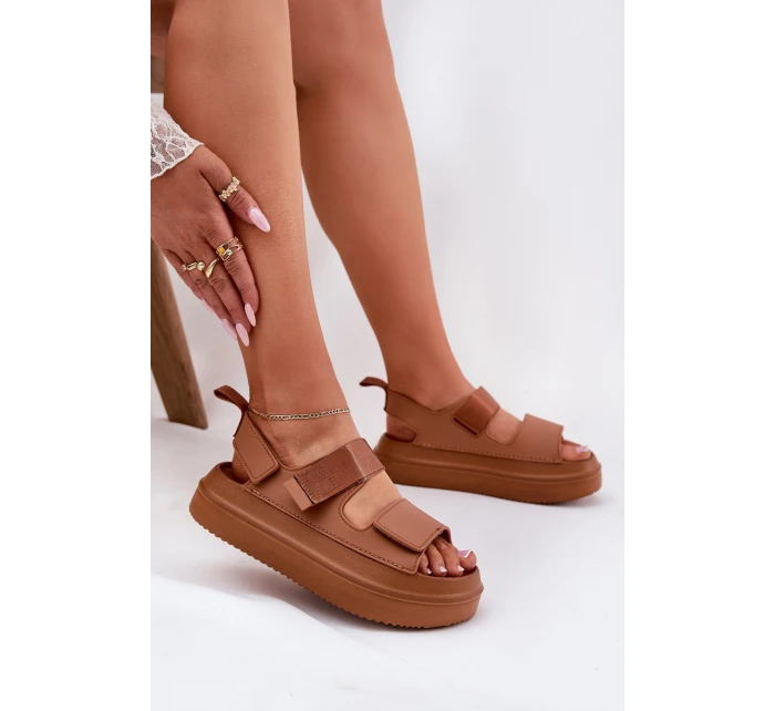 Sandały Damskie Na Platformie Z Rzepami Camel Nitepira
