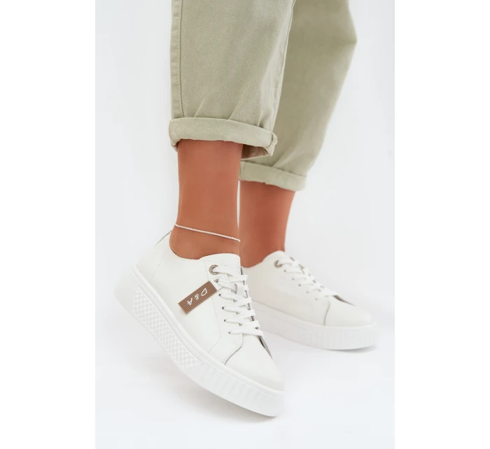 Dámské tenisky z přírodní kůže D&A GR61-5591 bílé