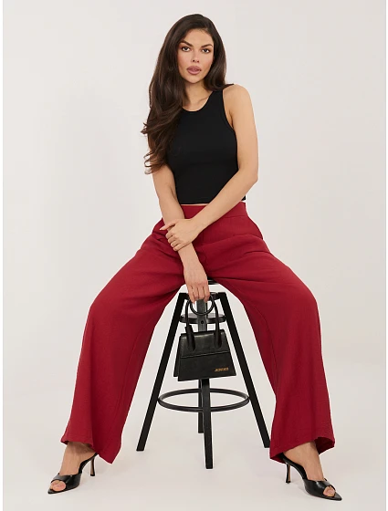 Nohavice D60103M62449E3 tmavo červená Nohavice D60103M62449E3 tmavo červená