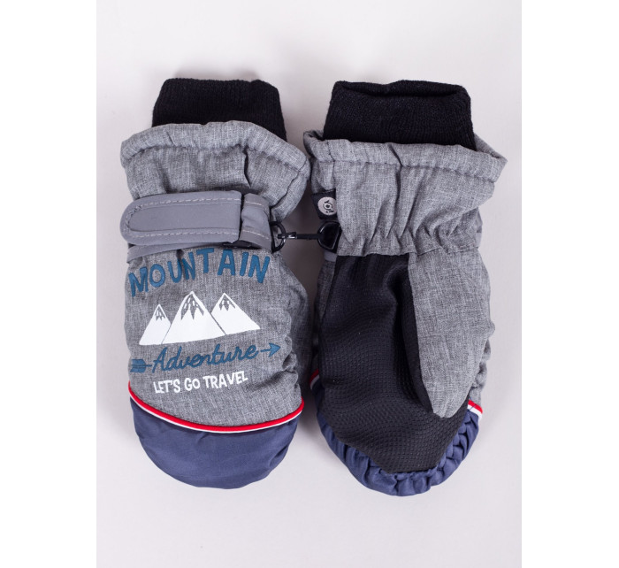 Yoclub Detské zimné lyžiarske rukavice REN-0228C-A110 Grey